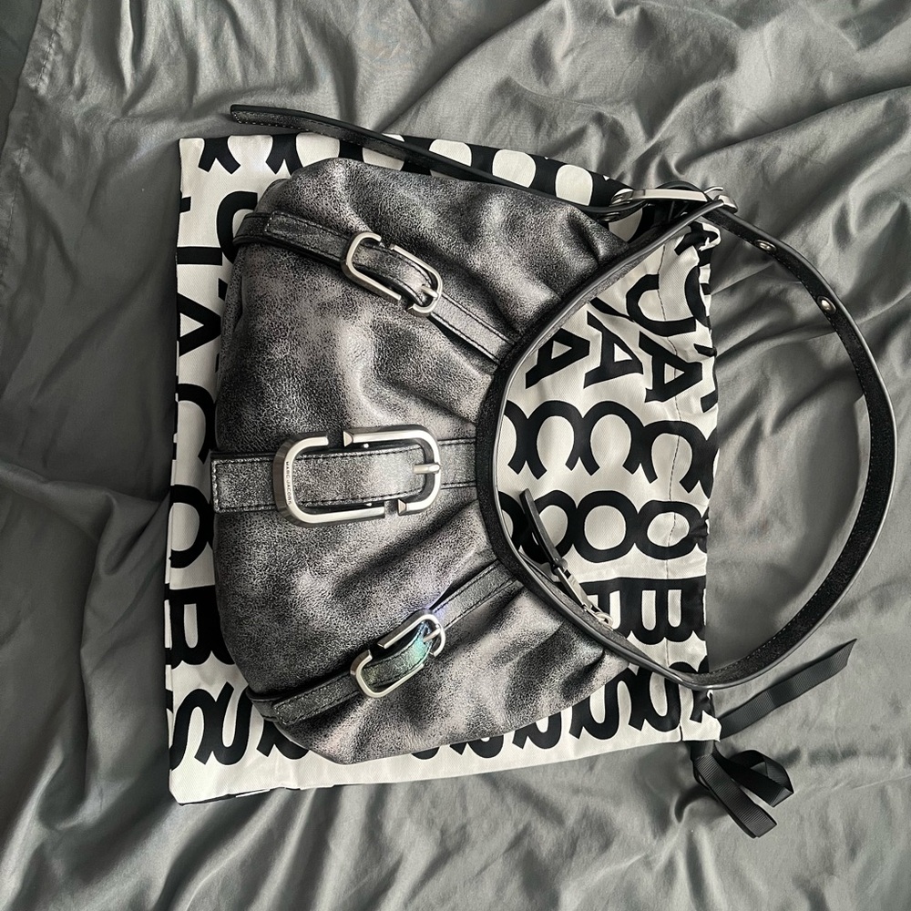 Marc Jacobs Black and Gray Shoulder Bag